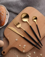 Carvallo Lumine – Lyxigt Bestickset med Guldaccenter och Matt Svarta Handtag Carvallo