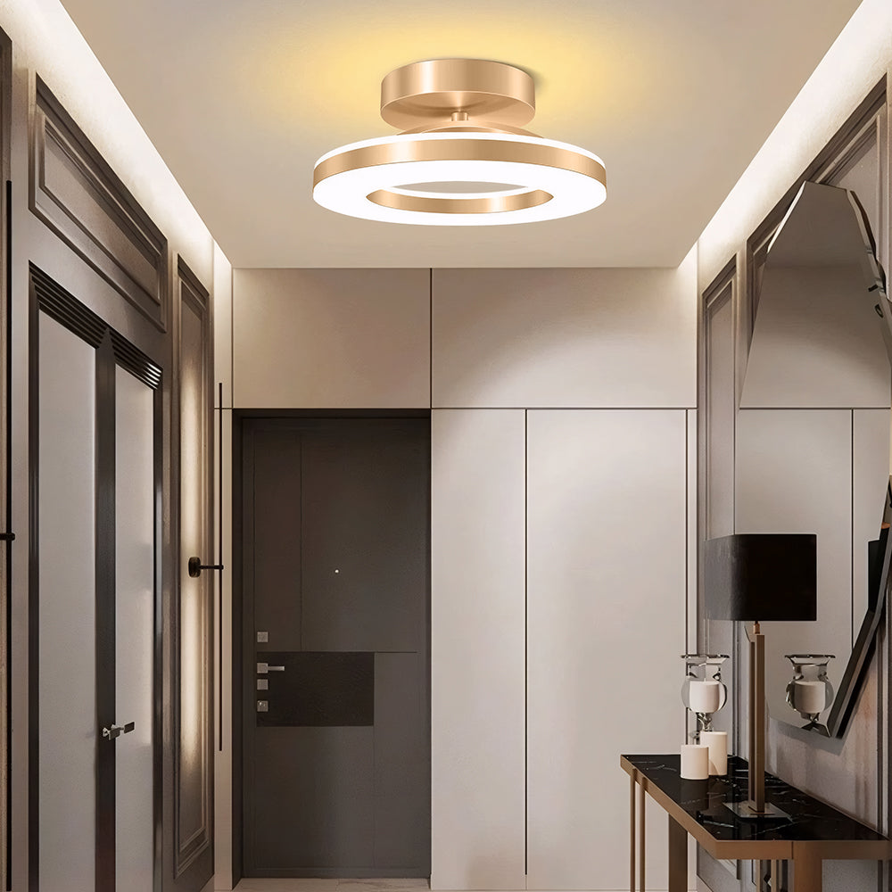 Modern Iron Hallway LED Ceiling Light | 7.87–19.68 in Diameter | Gold Finish Minimalist | Fixture | Brick by Brick Carvallo