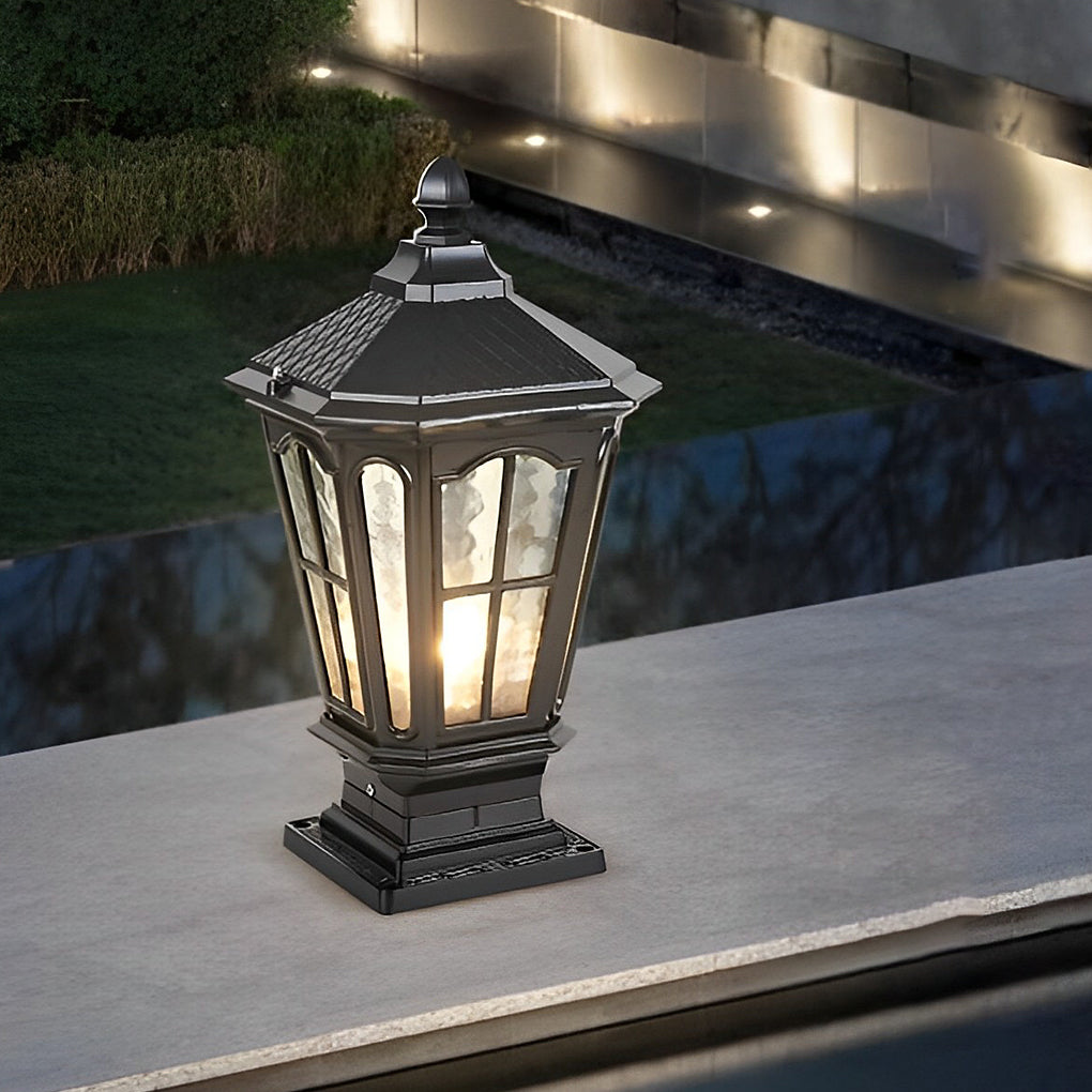 Utomhus Solar LED Svart Trädgårdspostljus Carvallo