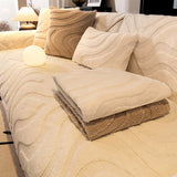 Varm Plush Curved Jacquard icke-glidande Soffa Skydde Täckning Carvallo