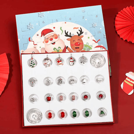 24 Dagar Julens Adventskalender Smyckesask - Berlocksarmband DIY-Jul-BB-Set 11-Hemnix