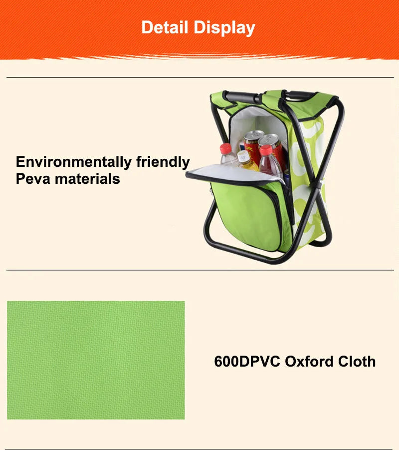 Carvallo Outdoor-Hocker TrekChill SeatCooler | Fällbar campingstol med integrerad kylbox | Vattentät & Bärbar | 150 kg belastningskapacitet Carvallo