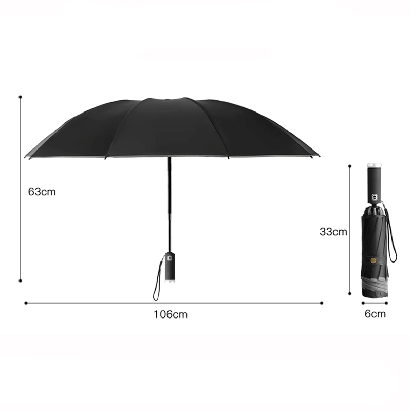 Hopfällbar Paraply med LED-ficklampa-Personligt-BB-Hemnix