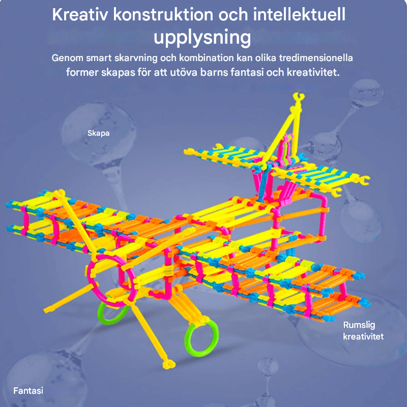 280 st Smarta Pusselspinnar - Byggklossar för Barn, 3D Pussel och Utbildande Byggset, Kreativt Kopplings- och Konstruktionkit-Byggsats-BB-Hemnix