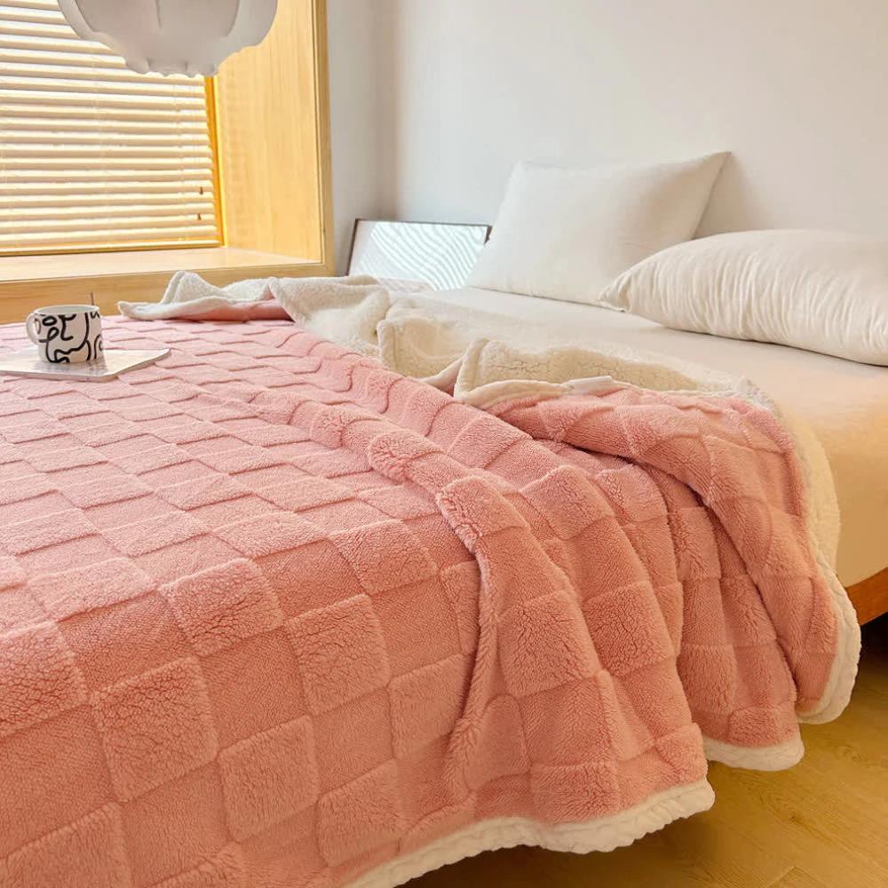 Plush Fyrkantig Rutigt Filt Carvallo