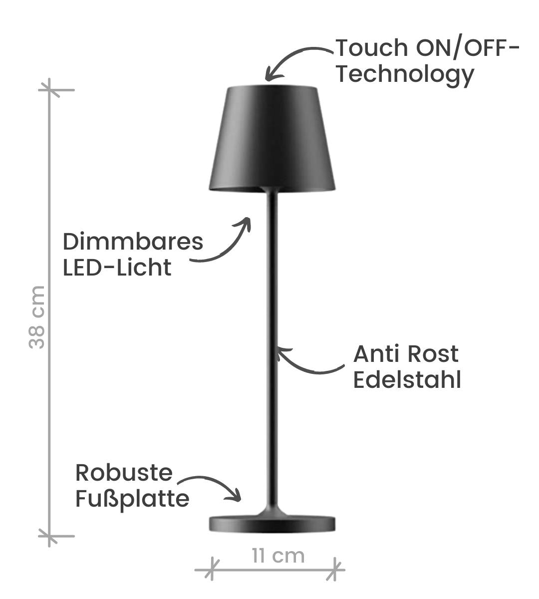 LumiTouch Bordslampa – Dimmbar LED med Touchkontroll Carvallo