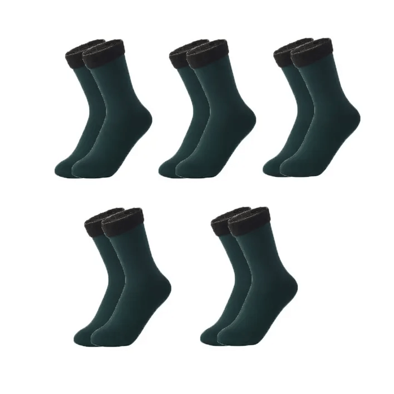 Mjuka Sammet Vintersockor-Vintersockor-BB-5 par-Grön-Hemnix