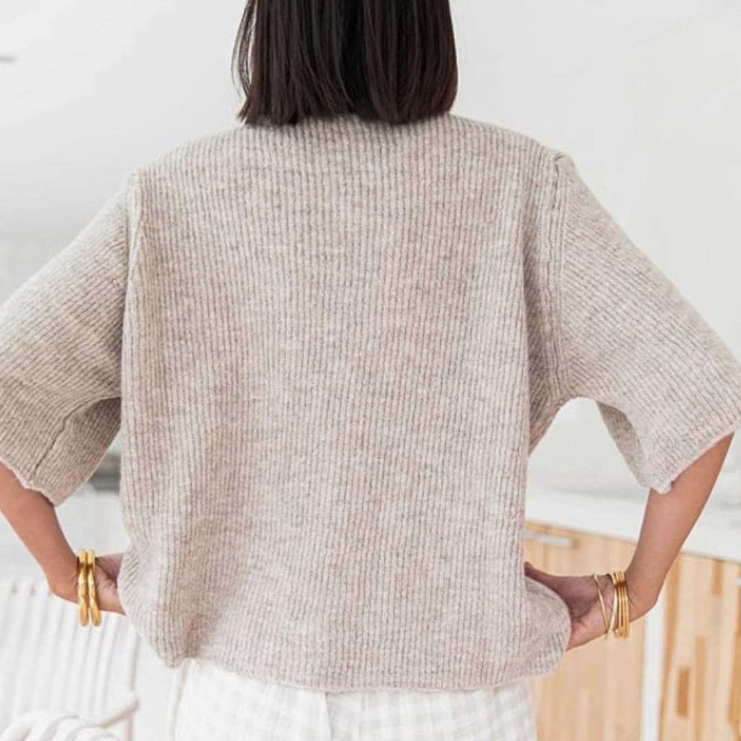 Jasmine™ Stickad Kofta med Halvlånga Ärmar-Hemnix-Hemnix