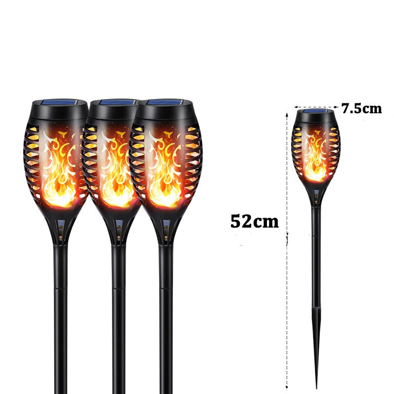 Solcellsdriven LED Lykta för Utomhusbruk | IP65 Vattentät Trädgårdsfackla med Flammeffekt – Energisnål & Automatisk Tändning-Kök-BB-3 Pack-7.5 x 52cm-Hemnix