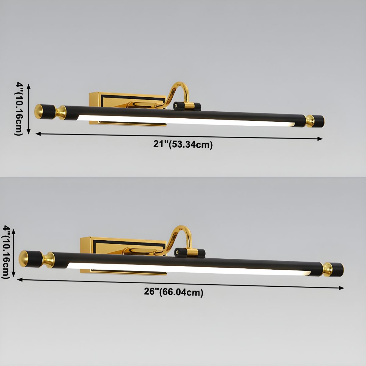 Svart Enkel LED Badrumsspegel Vägglampa Carvallo