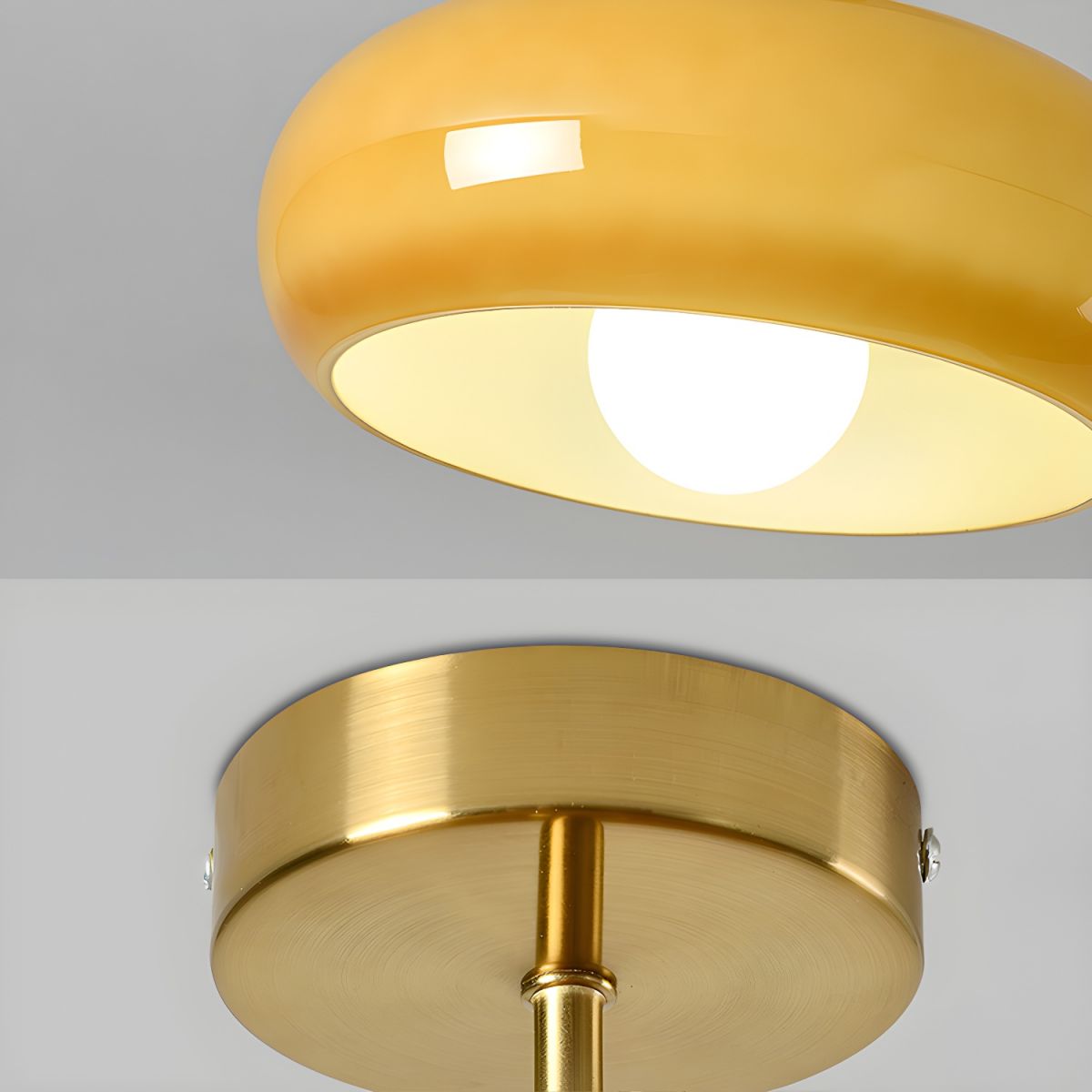 Vintage Rund Glas Taklampa Carvallo