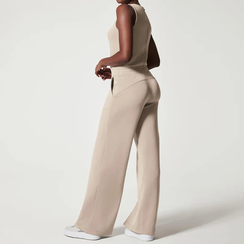 Dam Jumpsuit Elegant Långärmad Mjuk Polyester med Midjebälte