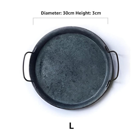 Retro Rund Metall Middagsserveringsbrickor Carvallo