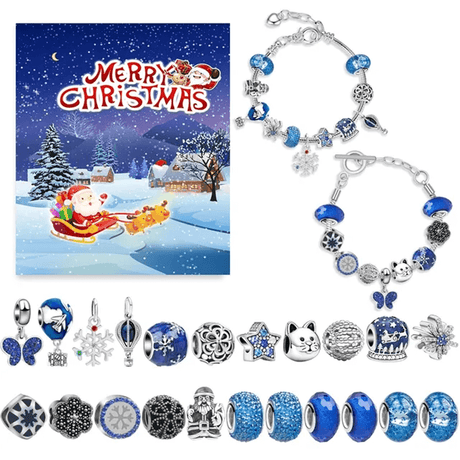 24 Dagar Julens Adventskalender Smyckesask - Berlocksarmband DIY-Jul-BB-Set 12-Hemnix
