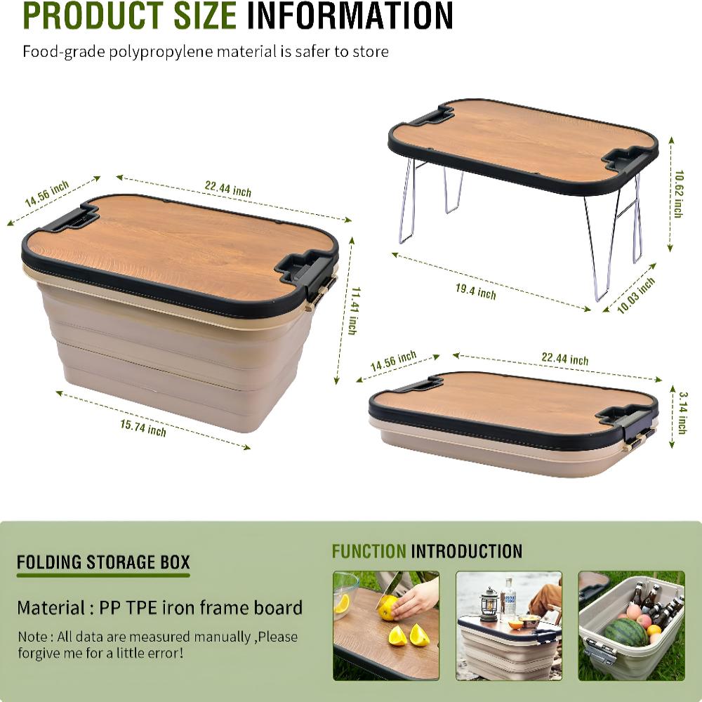 Fällbar Campinglåda – Hopfällbar Förvaringslåda för Utomhusutrustning & Förnödenheter Carvallo