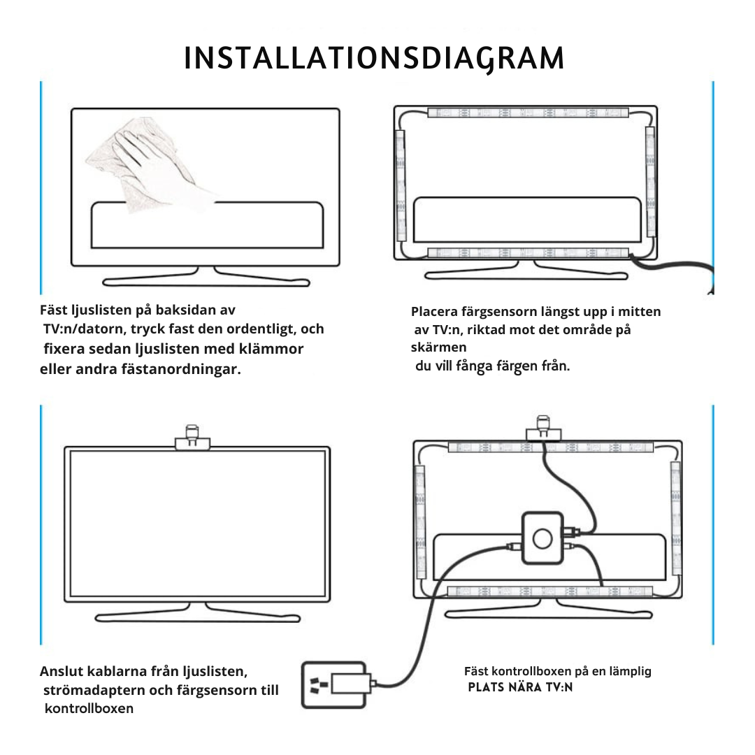 ColorCast – Synkroniserad LED-list för TV-skärmar Carvallo
