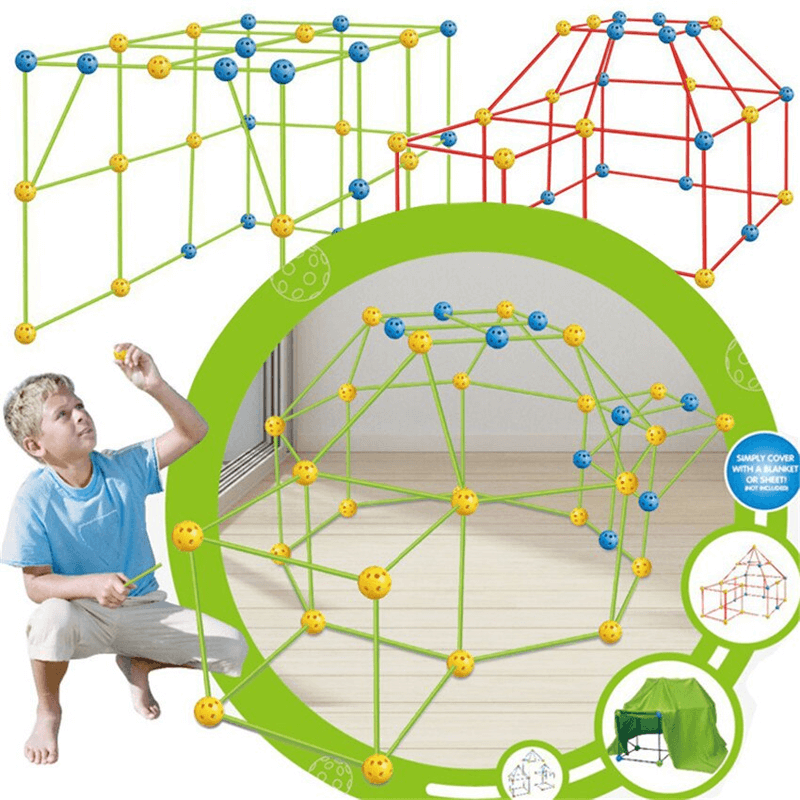 3D Lekhus | Byggsats med Pinnar DIY Gör Det Själv Lärande för Barn-Barn-BB-Hemnix