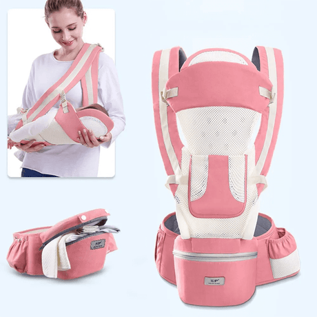 Ergonomisk Barnsele med förvaring-Barn-BB-Rosa Mesh-Hemnix