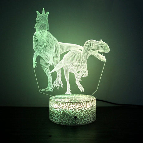 3D LED Lampa Dinosaurie-Barn-BB-Velociraptor-Hemnix