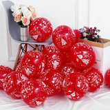 God Jul Ballonger i Flera Färger - Latexballonger Festballonger-Jul-BB-Röd (Träddesign)-10 st-Hemnix