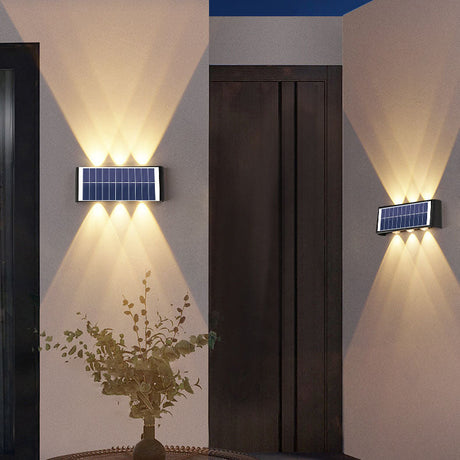 Carvallo Modern Solar-LED-Wall Light for Outdoor | Rectangular Design | IP56 Waterproof | Various Sizes & Light Intensities Carvallo