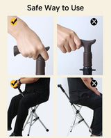 2-i-1 Fällbar Käppstol för Seniorer Carvallo