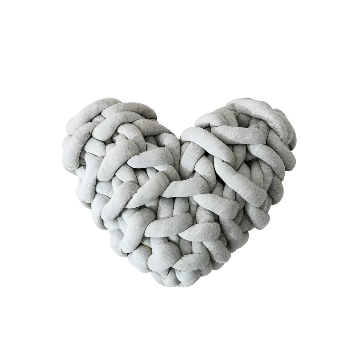 Plush knotted heart-shaped cushions Carvallo