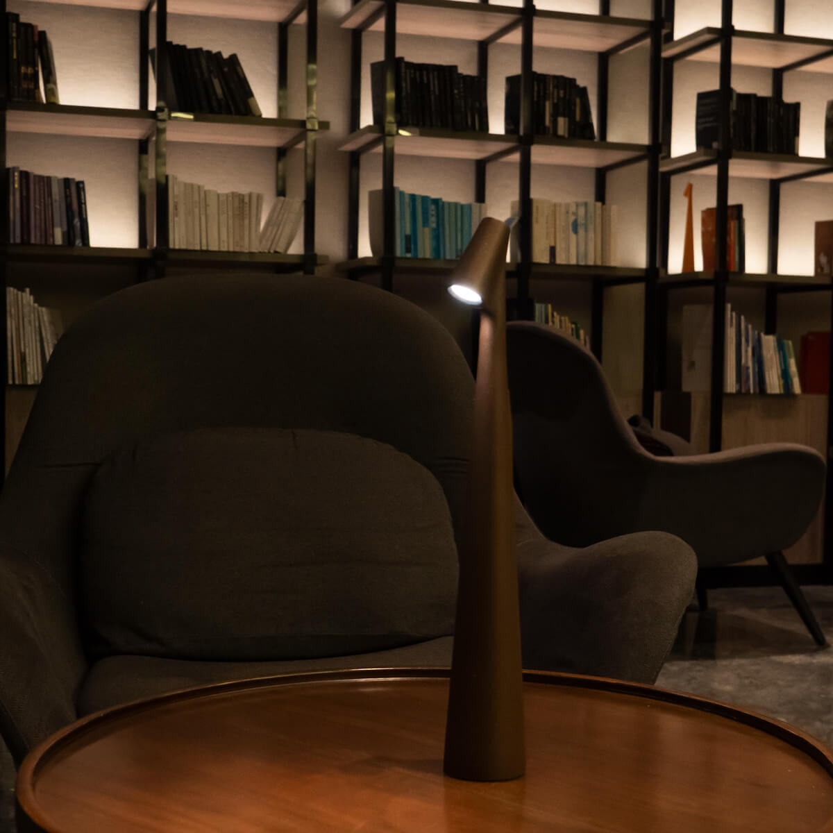 GlowContour – Stilren skrivbordslampa med skulpterad design Carvallo