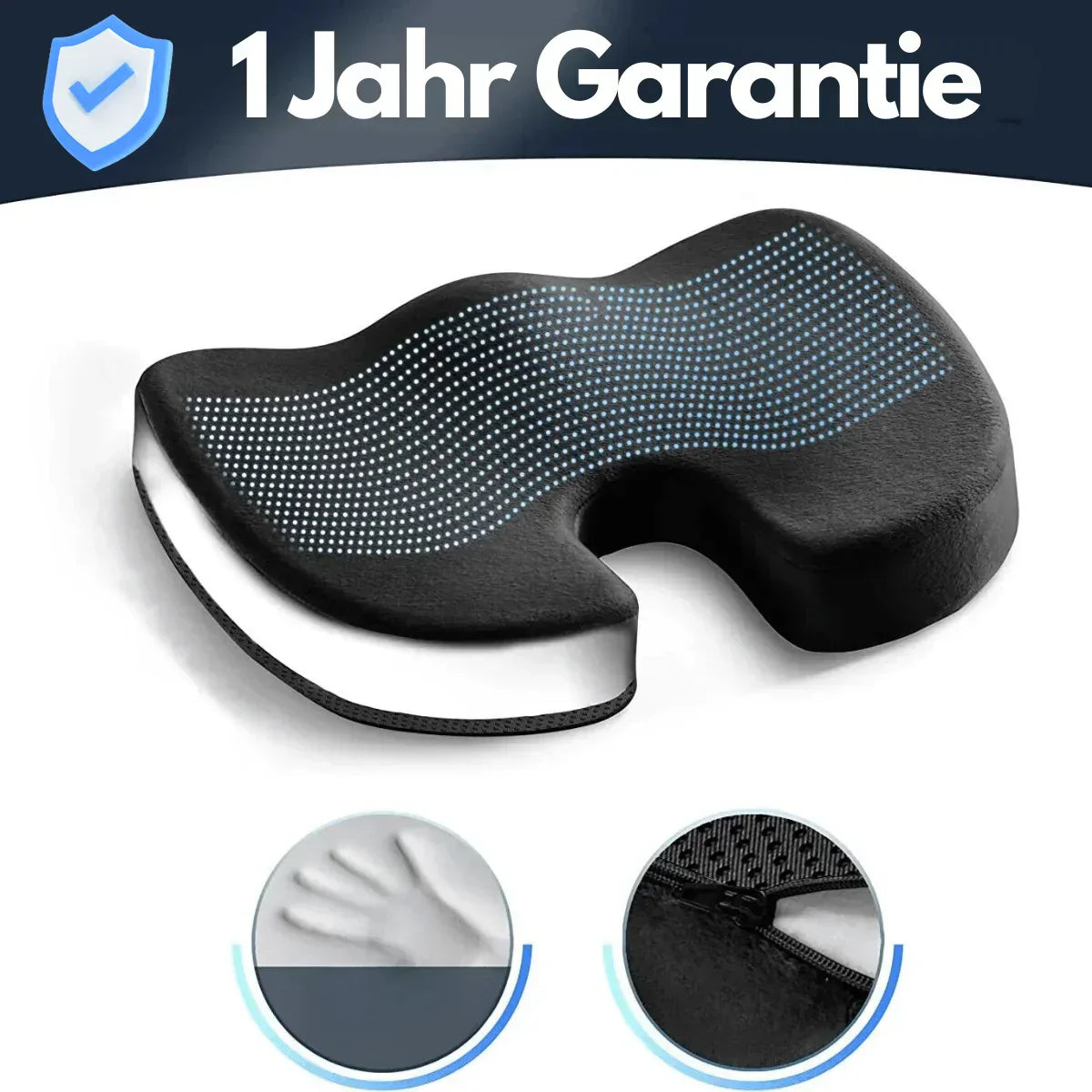 Ergonomisk 4D komfort sittkudde med ortopediskt stöd Carvallo