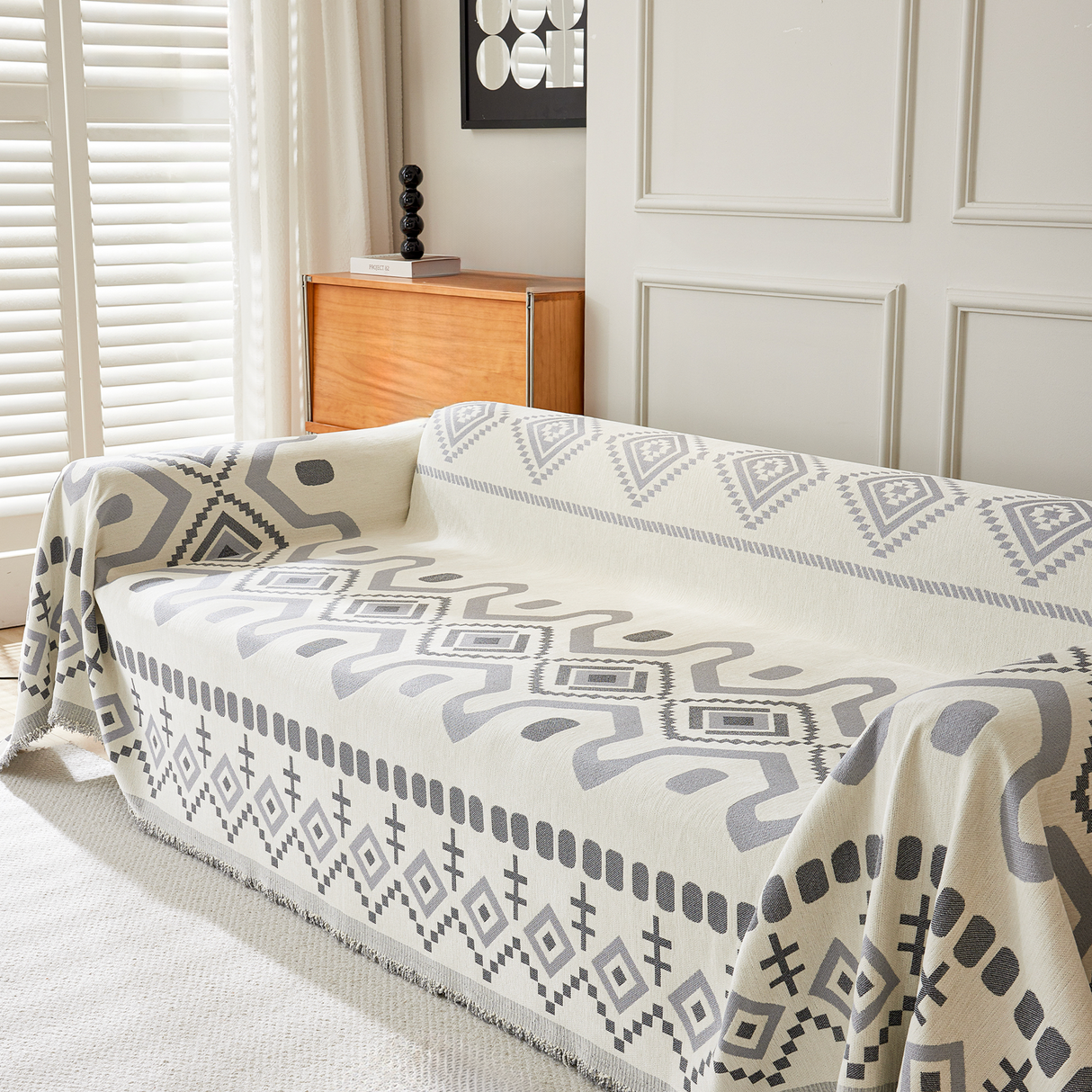 Geometrisk Boho Sofföverdrag - Modern, Stilig & Hållbar Soffa Skydd Carvallo