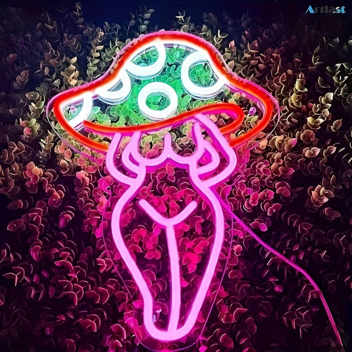NeonMushroom Ljus - Multifärgad USB-driven LED svamp neonskylt Carvallo