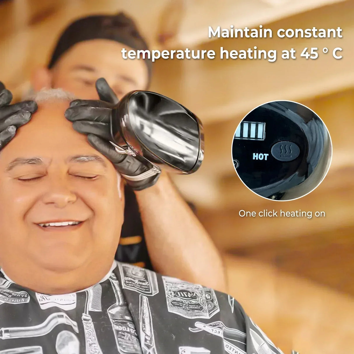 Royaleva Professionell Sladdlös Handhållen Vibration Massageapparat med Värme – USB-uppladdningsbar för Nacke, Rygg, Huvud och Ansikte Carvallo