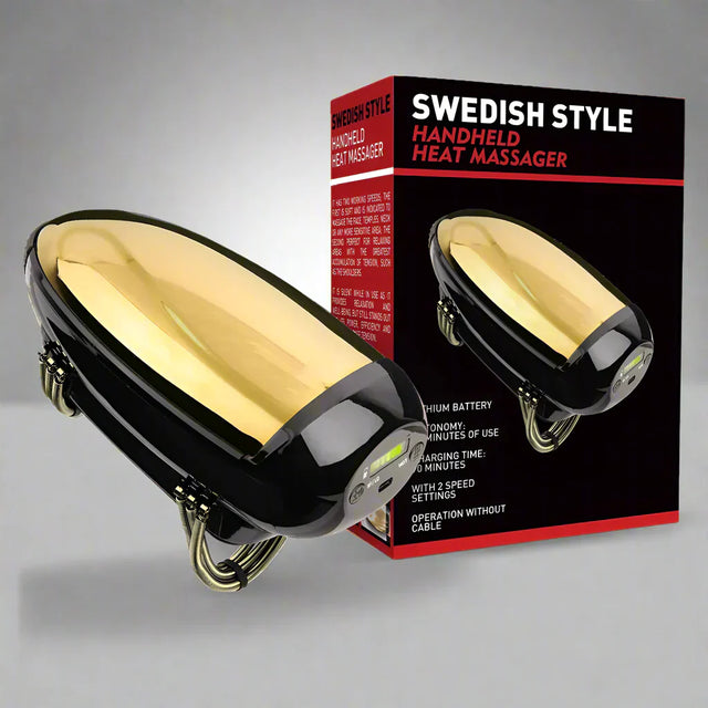 Royaleva Professionell Sladdlös Handhållen Vibration Massageapparat med Värme – USB-uppladdningsbar för Nacke, Rygg, Huvud och Ansikte Carvallo