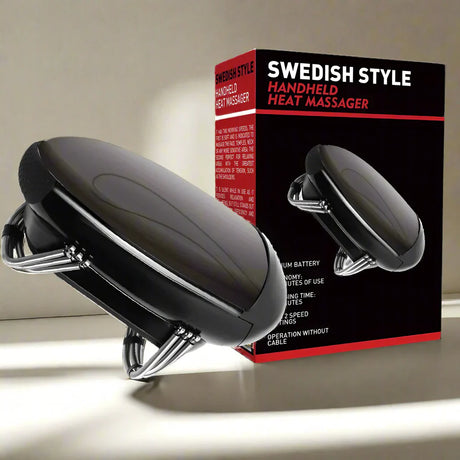 Royaleva Professionell Sladdlös Handhållen Vibration Massageapparat med Värme – USB-uppladdningsbar för Nacke, Rygg, Huvud och Ansikte Carvallo