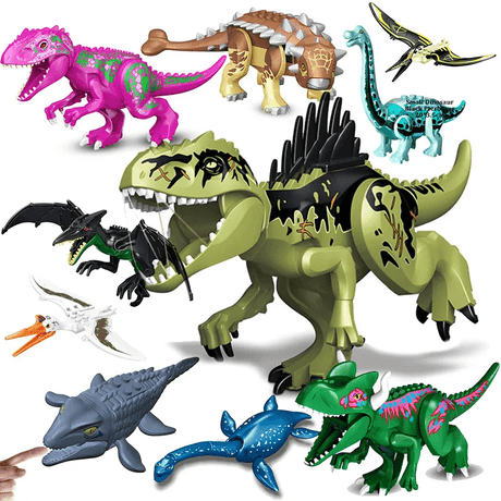 Dinosaurie Byggklossar för Barn – T-Rex Figur | Pedagogisk & Rolig Leksak i ABS-Plast för Kreativ Lek & Finmotorik-Byggsats-BB-Hemnix