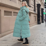 Lång Vinterjacka Dam Elegant Polyester för Kalla Dagar