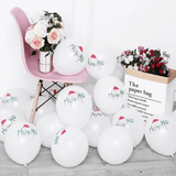 God Jul Ballonger i Flera Färger - Latexballonger Festballonger-Jul-BB-Vit (Tryckt)-10 st-Hemnix