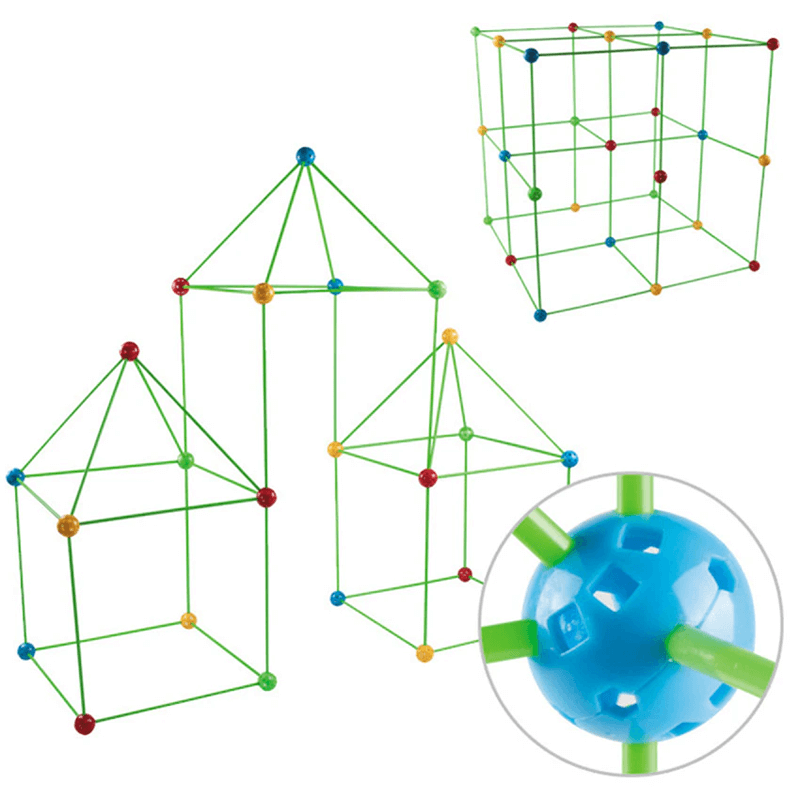 3D Lekhus | Byggsats med Pinnar DIY Gör Det Själv Lärande för Barn-Barn-BB-Hemnix