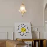 Fransk Vardagsrum Retro Glas Vägglampor Carvallo