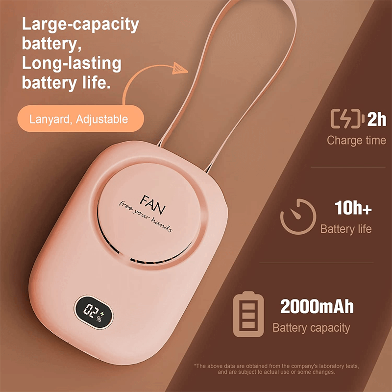 Portabel Hängande Minihalsfläkt 2000mAh-Personligt-BB-Hemnix