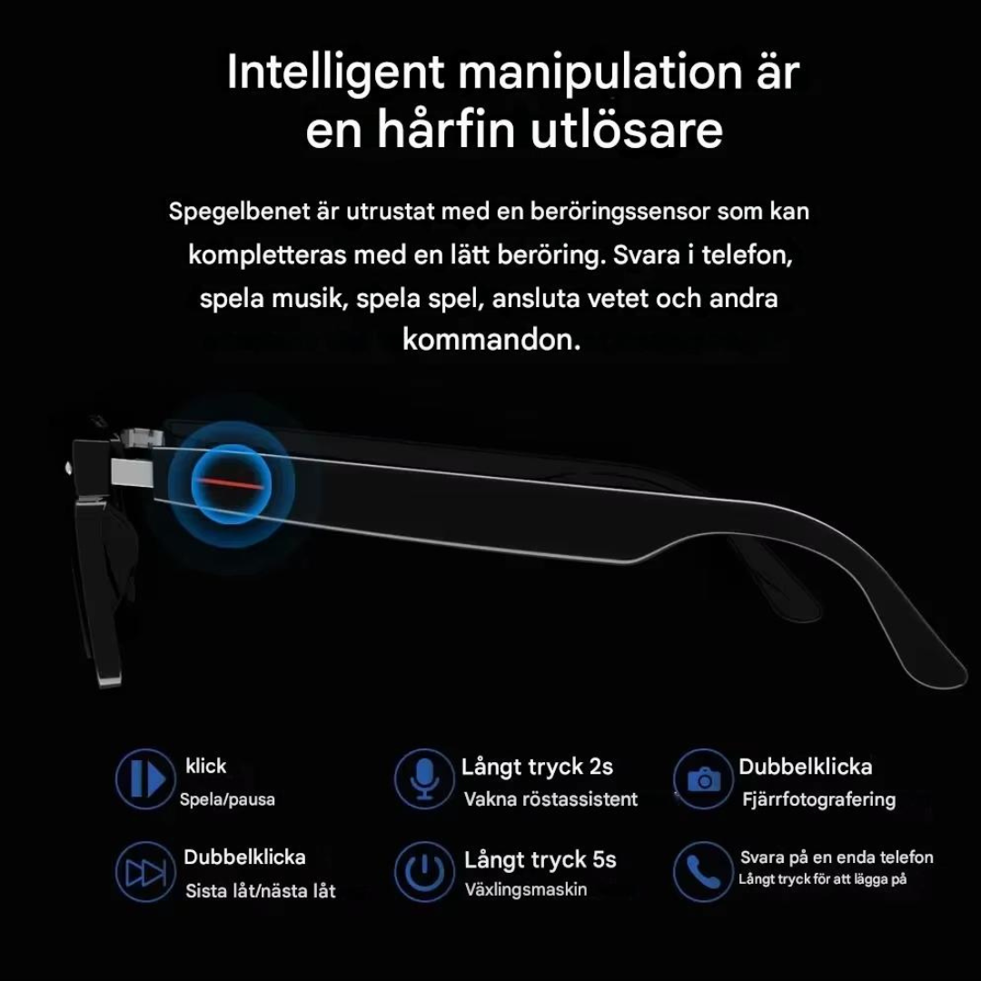 NeoShade - Smarta Glasögon med Inbyggda Högtalare, Mikrofon och Polariserade Linser som Filtrerar Blått Ljus-Solglasögon-BB-Hemnix