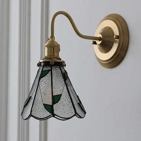 Glas Vägglampa | Vintage Koppar Sconce | 10.24"-11.02" | Elegant Hembelysning | Brick by Brick Carvallo