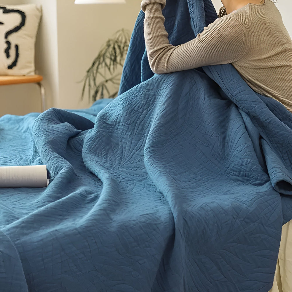 Mjuka Blad Bomullspläd Carvallo