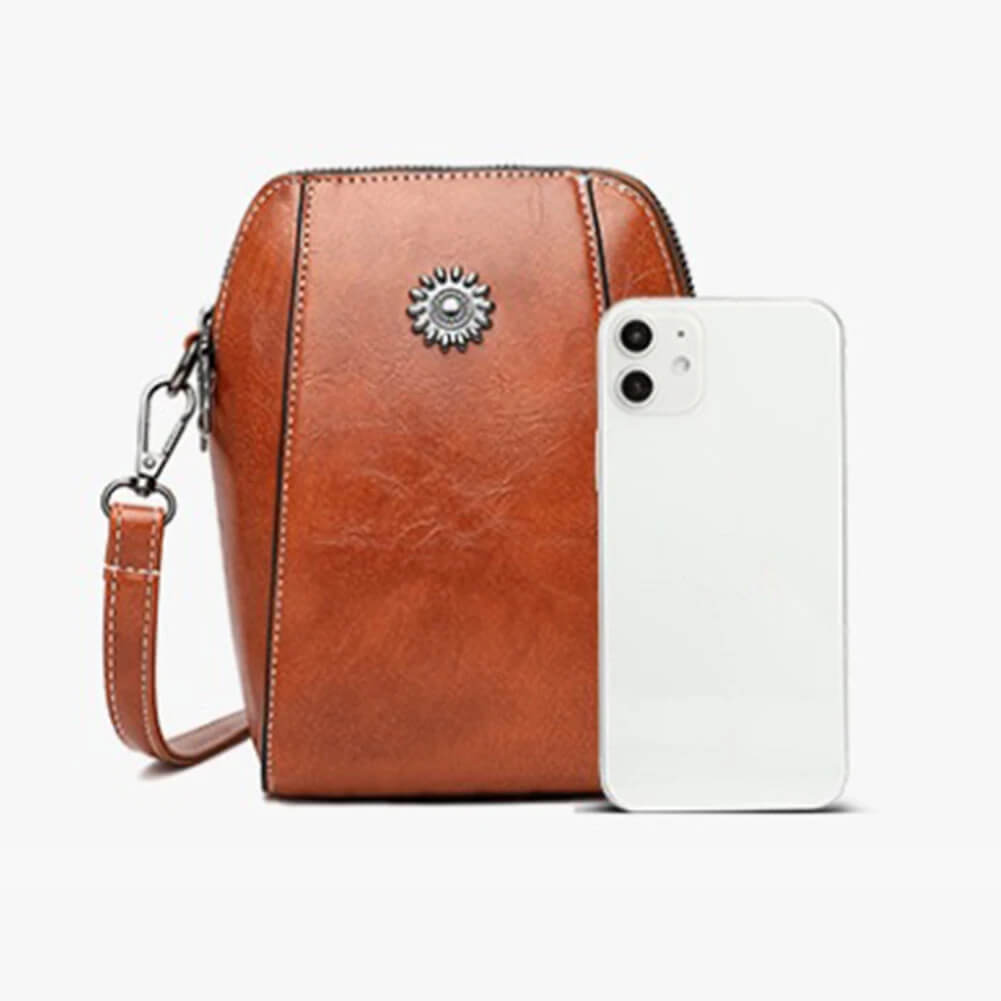 Vintage Crossbody Läderväska för Kvinnor - Justerbar Axelrem, Kompakt Design och Elegant Stil-Handväska-BB-Hemnix
