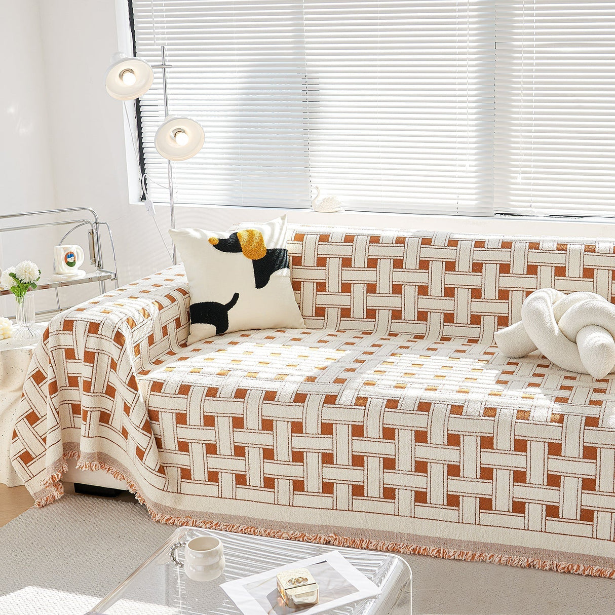 Mysig vinter crosshatch stil soffa skydd - Modern, stilren och hållbar soffa skydd Carvallo