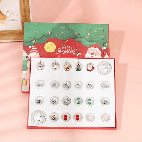 24 Dagar Julens Adventskalender Smyckesask - Berlocksarmband DIY-Jul-BB-Set 13-Hemnix
