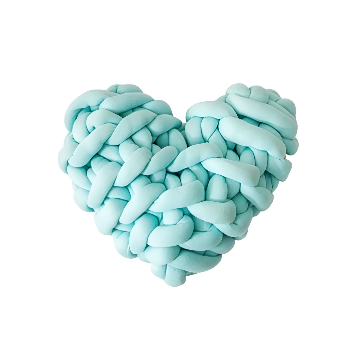 Plush knotted heart-shaped cushions Carvallo