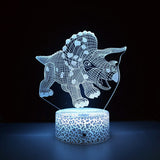 3D LED Lampa Dinosaurie-Barn-BB-Triceratops-Hemnix