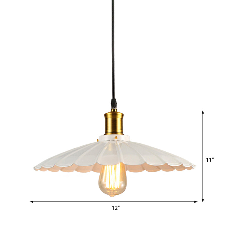 Industriell Våglinjig Hänglampa 1-Ljus i Svart/Vitt Carvallo