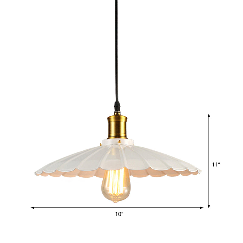 Industriell Våglinjig Hänglampa 1-Ljus i Svart/Vitt Carvallo